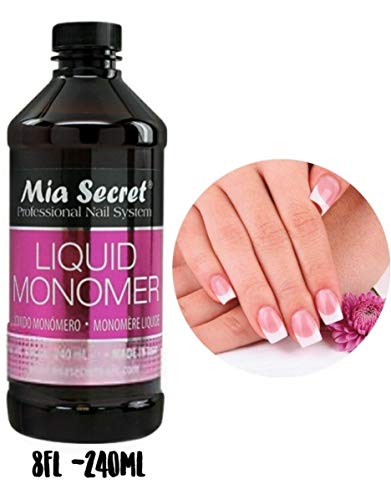 Mia Secret Liquid Monomer 8 oz. Professional Acrylic Nail System - MMA FREE - Made in the USA