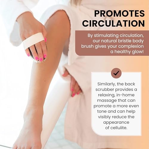 Made in Germany Since 1869 - Frist Cut 100% Boar Bristle Body Brush, Gently Exfoliates Skin for a Softer, Smoother Complexion, Dry Brush Body Scrubber Helps Promote Circulation for a Healthy Glow