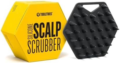 TOOLETRIES Scalp Scrubber - Silicone Exfoliating Hair Scrubber for Men, Bath & Shower Accessories - Durable Scalp Massager That Boosts Circulations & Strengthens Hair - Charcoal