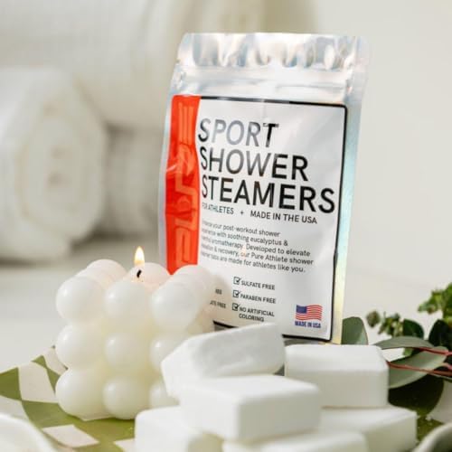 Sport Shower Steamers - Made in USA with Natural Eucalyptus Essential Oil, Aromatherapy, Stress and Sinus Relief, Muscle Recovery for Athletes, Best Unique Birthday Gifts for Self Care Relaxation