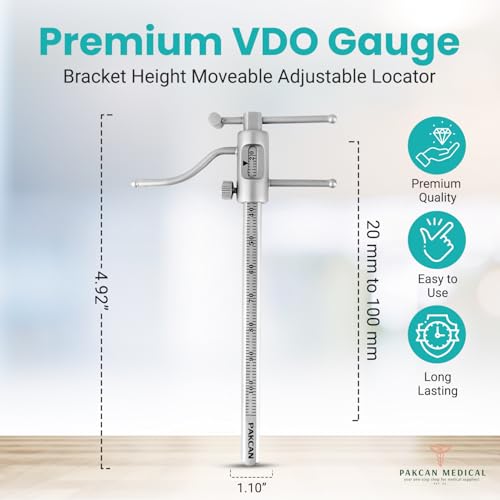 Premium Dental Orthodontic Gauge - VDO Gauge - Venus Apollo Dental Orthodontic Gauge - Bracket Height Moveable Adjustable Locator and for Measuring Endodontics Vertical Dimension of Occlusion