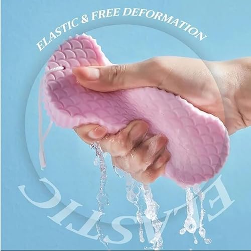 Tokyo Mart Skin Exfoliator, Body Scrubber Exfoliator Mitt, Exfoliating Body & Face Dead Skin Remover, Exfoliating Women & Men Washcloth (Sponge C)