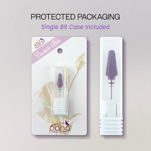 PANA 3/32" Purple Tornado Carbide Nail Drill Bit for Acrylics, Nail Extension, Gel Polish Removal Nail Salon Manicure Pedicure Electric File Tools (Extra Coarse - XC)