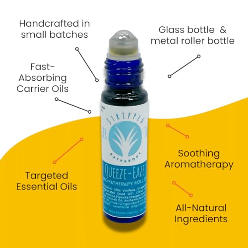 QUEAZE EAZE Essential Oil Roll On (12ml) | Nausea and Motion Sickness Aromatherapy Blend for Upset Stomach & Digestive Support, Natural Relief, Stocking Stuffer Gift Idea