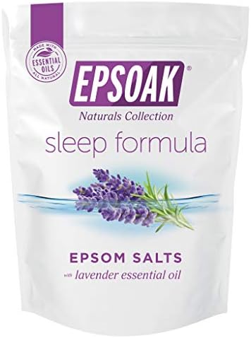 Epsoak Epsom Salt 5 lb. Magnesium Sulfate USP. (Qty. 1 x 5lb. Bag), Lavender Sleep Formula, Resealable Epsom Salt Bag, Made in The USA, Cruelty-Free Certified