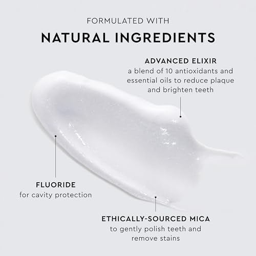 MOON Platinum Advanced Teeth Whitening Toothpaste with Fluoride - SLS Free Toothpaste with Titanium Dioxide & Essential Oils for Cavity Protection & Surface Stain Removal - Platinum Mint (4.2 Oz)
