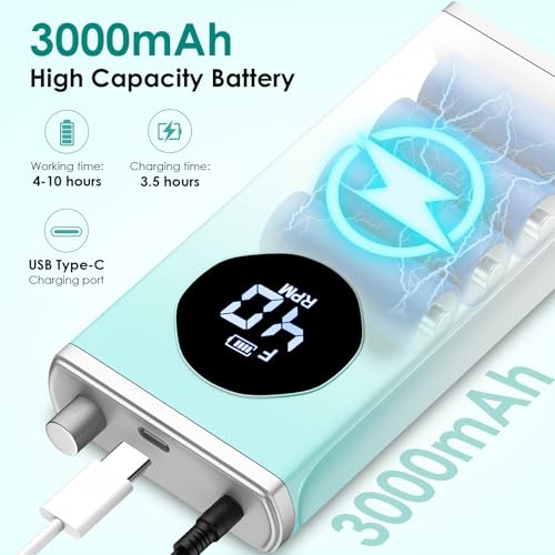Electric Nail Drill, 40000RPM Professional E-Filer Rechargeable with 15 Drill Bits, Portable Nail File Electric Nail Filer for Acrylic Nails Gel Polishing Removing for Salon Home (Blue)