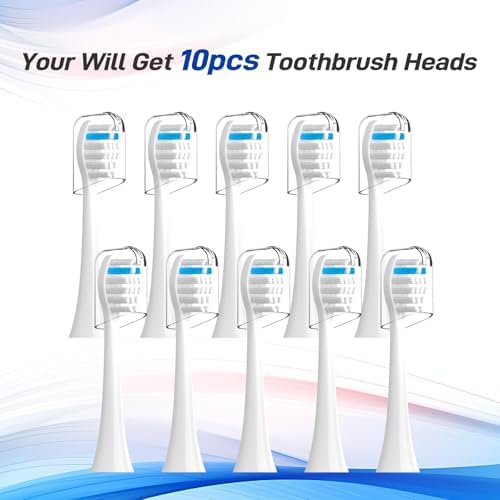 Toothbrush Heads Replacement Compatible with TAO Clean Electric Toothbrush, White, 10 Pack