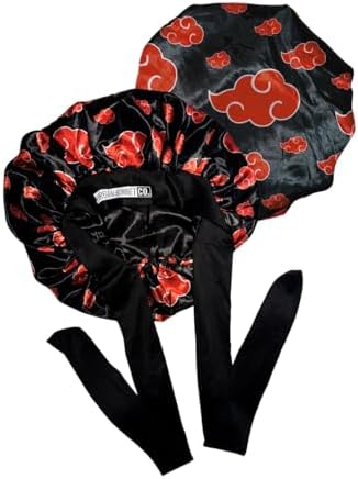 Premium Non Slip Satin Bonnet for Men Curly Hair, Dreadlock Loc Cap Silk Double Layer Sleeping & Shower Wrap Anime Soft Band