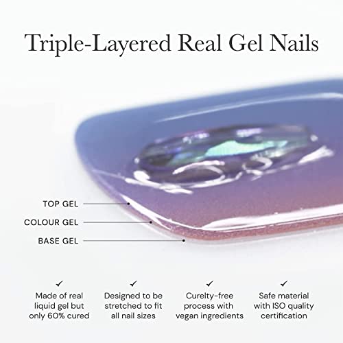 ohora Semi Cured Gel Nail Strips (P Sun Daisy) - Yellow, Patterned, Works with UV/LED Lamps, Salon-Quality, Long Lasting, Easy to Apply & Remove - Includes 2 Prep Pads, Nail File & Wooden Stick