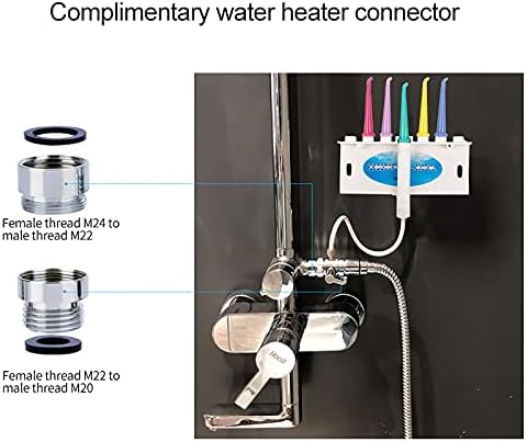 Water Dental Flosser for Family Use 5 Color Jet Tips for Faucet & Shower, Oral Irrigator Non-Electric Safety Water Pressure,Oral Care Tooth Cleaning. Energy Saving & Environmental Protection.