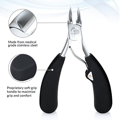 Toenail Clippers for Thick or Ingrown Nails – Heavy-Duty Soft-Grip Nail Nipper with Surgical-Grade Steel Blades – Professional Tool for Men, Women & Seniors