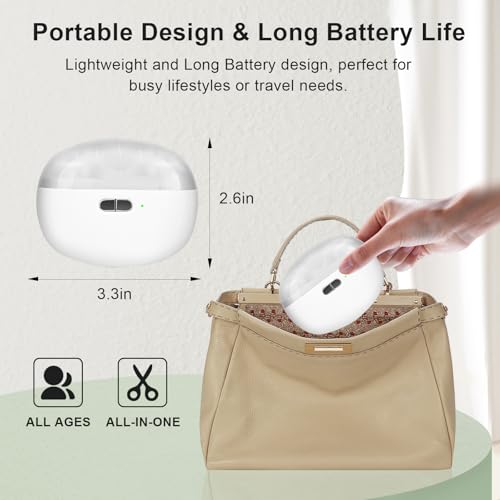 Electric Nail Clipper for Senior and Baby - 3in1 Baby Nail Trimmer Electric for Finger, Automatic Electric Nail Clipper with Polishing, Gift for Adult White