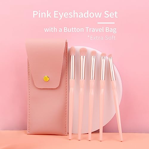 Pink Portable Eye Shadow Brush Set, Vegan Eyeshadow Brushes Set, Small Nose Contour Brush, Diamond Eyeshadow Brush, Eyeshadow Blending Brush, Colorful Eye Makeup Brushes Set Professional.