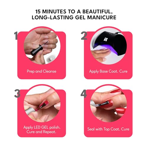 RC Red Carpet Manicure Fortify & Protect LED Gel Base Coat – Strengthens Nails with Vitamin A & Biotin, Prevents Brittleness, Long-Lasting Gel Nail Protection for Healthier, Stronger Nails (0.3 Fl Oz)