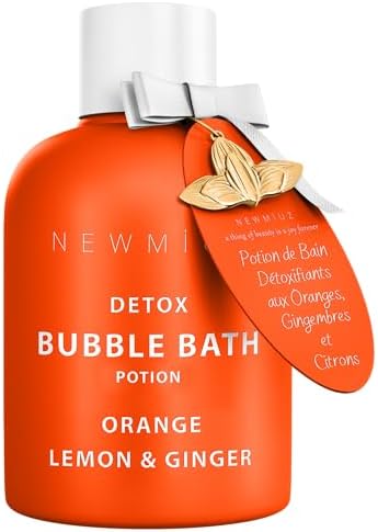 Natural Detox Citrus Bubble Bath Long Lasting Foaming Soak with Orange Ginger Lemon Essential Oils for Relaxation Hydration Stress Relief Spa Gift