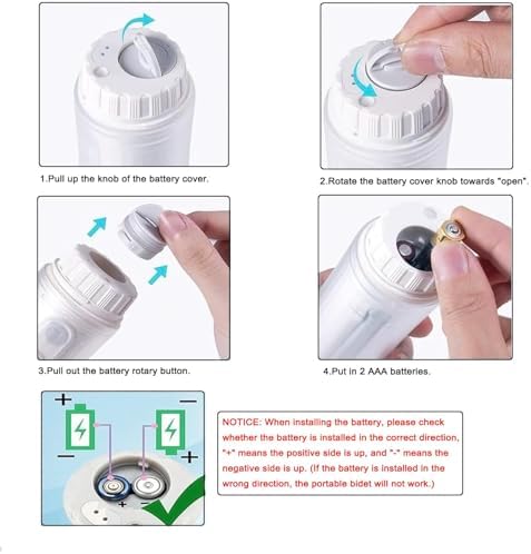 [2nd Generation] Portable Travel Bidet by GUSTYLE, IPX6 Waterproof Electric Bidet Sprayer with Automatic Decompression Film and Nozzle 180 Degree Adjustment (140ml)