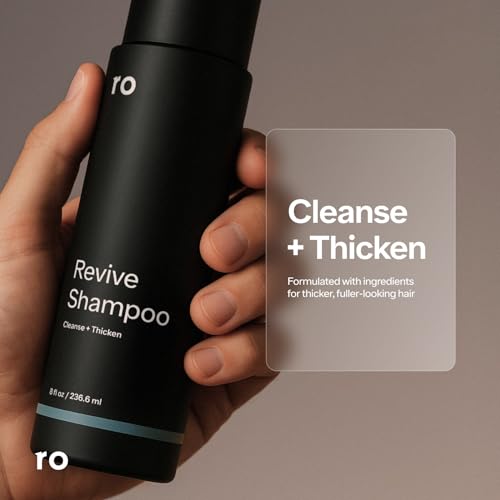 ROMAN Men's Revive Shampoo, Exfoliates & Clarifies with Peppermint, Cleanses for Thicker-Looking Hair, With Saw Palmetto, Pumpkin Seed Oil, Caffeine, Without Sulfates, Parabens, Phthalates, 8 fl oz