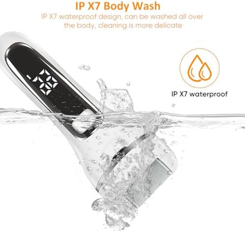 Premium Electric Callus Remover for Feet | Rechargeable Foot File, Electric Foot Scrubber | 18 Piece Pedicure kit for Cracked Heels & Dead Skin with 3 Roller Heads by Quantum Lux (Diamond White)