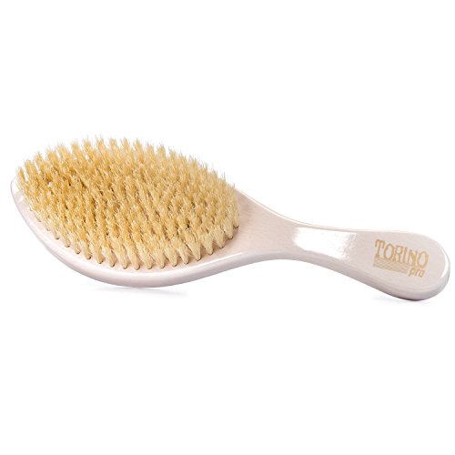 Torino Pro Wave Brush #640 By Brush King - Soft Curve 360 Waves- Soft Wave - Made with 100% Boar Bristles - True Texture Soft - Great for Polishing/Laying Down Frizz & Finisher