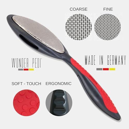Made in Germany Double Sided Metal Foot File - Stainless Steel Feet Callus Remover - Feet Scrubber Dead Skin - Heel Scraper Cracked Heels Repair Professional Foot Rasp.