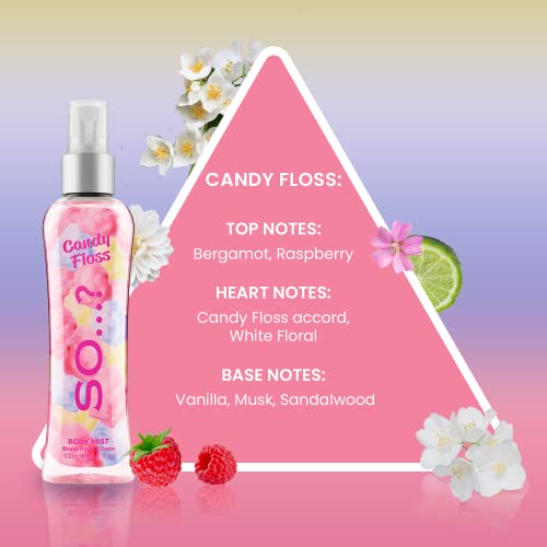 So…? Cotton Candy Body Mist for Women - 3.5 oz Body Mist - Pack of 3