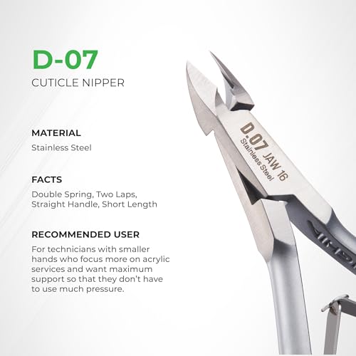 NGHIA Cuticle Nipper - D-07 JAW 16 | Stainless Steel | Durable and Sharp | Ergonomic Design | Grey Plated | Ideal for Salons and Home Use