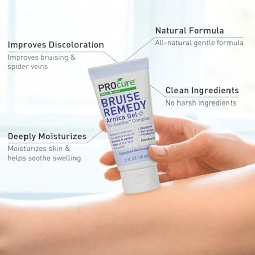 PROcure Arnica & MSM Bruise Remedy Gel – Unscented, Paraben-Free Arnica Montana Gel with Tri‑Soothe Complex for Bruising & Spider Veins, 2 Pack