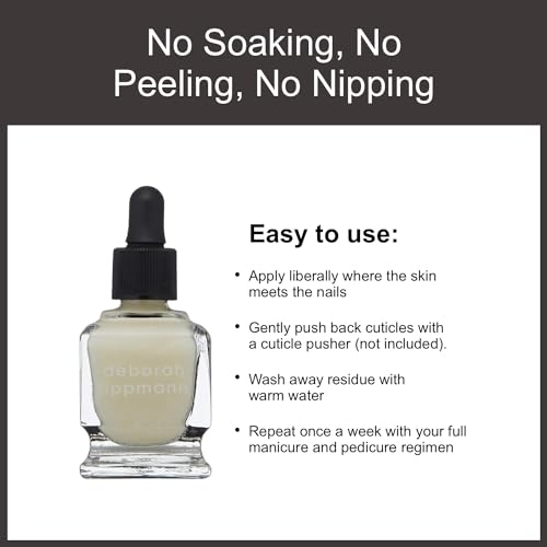 Deborah Lippmann Cuticle Remover Cuticle Softener for Nail Care No Soaking, No Peeling, No Nipping 0.5 Fl Oz