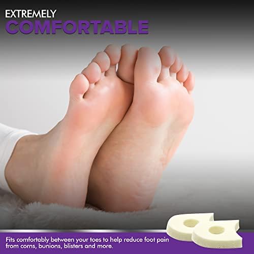 Premium Foam Toe Separators for Women and Men - Made in USA - Foam Toe Spacers for Corn, Blister, and Hammer Toe Relief - 1/4 Inch (50 Pack)