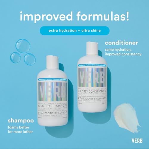 VERB Glossy Conditioner – Conditions, Detangles + Adds High Shine for Thick to Coarse Hair – Vegan, No Parabens or Harmful Sulfates