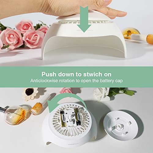TOUCHBeauty Nail Dryer for Kids Teens Beginners: LED Fan & Light, Safe, Battery Powered, Non-Hands Tanned Version (TB-2130)