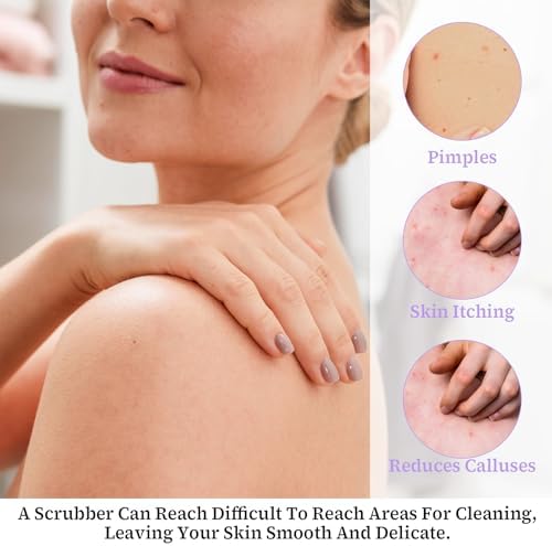 Giantree 8 Pack Exfoliating Back Scrubber with Handles, Back Scrubber Body Bath Pull Strap Scrubber, Nylon Stretchable Exfoliating Washcloth for Face Back Cleans Skin Massages Women Men