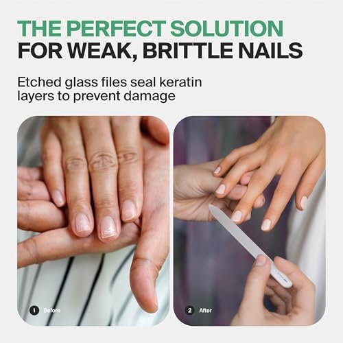 GERMANIKURE Glass Nail File in Suede Sleeve - Stay Curious - Professional Crystal Nail File for Natural Nails - Ideal Manicure & Pedicure Tool for Smooth, Easy Shaping - Nail Care Gift
