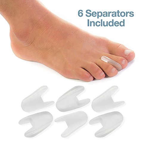 ZenToes Toe Separators for Bunion Pain Relief Set of 6 Flared Gel Straighteners Align Toes and Prevent Corns and Blisters (Small)