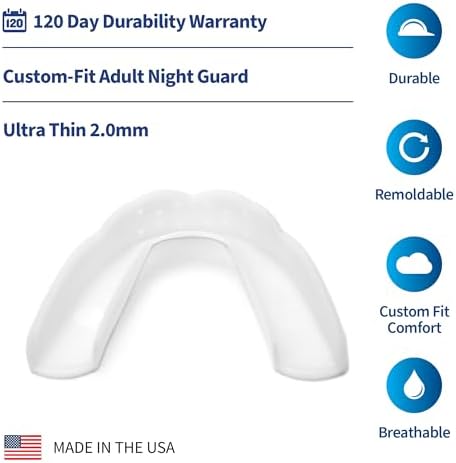 SOVA 3D Night Guard - 2.0mm Thin - Custom-Molded Fit - Protects Against Nighttime Teeth Grinding & Clenching - FSA/HSA Eligible - Odor & Taste Free - Remoldable Up to 20 Times - Non Toxic