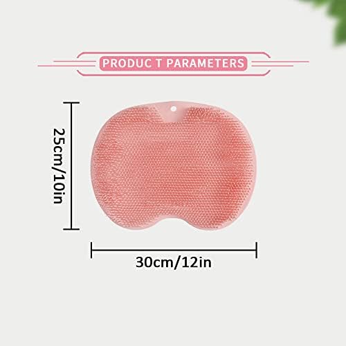 Foot Back Cleaning Pad, 2024 Upgrade Shower Foot Scrubber Mat Slip Suction Cups Foot Scrubber, Shower Foot Scrubber Mat Back Washer for Men and Women (Khaki)