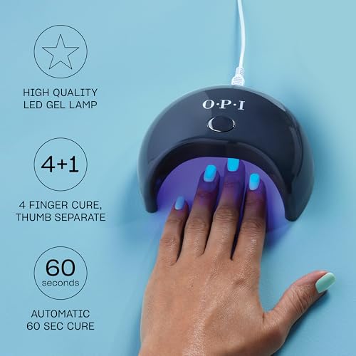 OPI GELement LED Curing Lamp for Gel Nail Polish | DIY Professional Salon Quality Manicure Results | 4 Finger Design & Mirrored Interior for Curing | 60 Second Timer