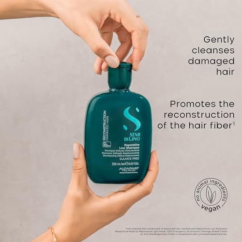 Alfaparf Milano Semi di Lino Reconstruction Reparative Shampoo and Mask Set - Sulfate Free Shampoo and Hair Mask for Damaged Hair - Repairs, Reconstructs, Strengthens - Adds Shine and Softness