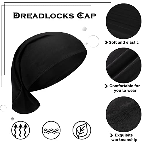 Tarpop 6 Pieces Dreadlock Cap Men Dread Caps Unisex Jumbo Long Hair Dreads Head Stocking Wrap Night Shower Sleeping Bonnet Accessories for Men Women Colorful