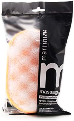 MartiniSPA Italian Made Energizing Body & Bath Sponge - 3 Pack All-in-One Body Sponge & Gommage Deep Exfoliating Scrub, Skin Care for Women and Men - Assorted Colors