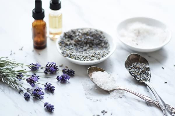 Epsom Salt Soak with Lavender Buds & Lavender Essential Oil - 2 lb - Always Pure - Magnesium Sulfate Soaking Solution
