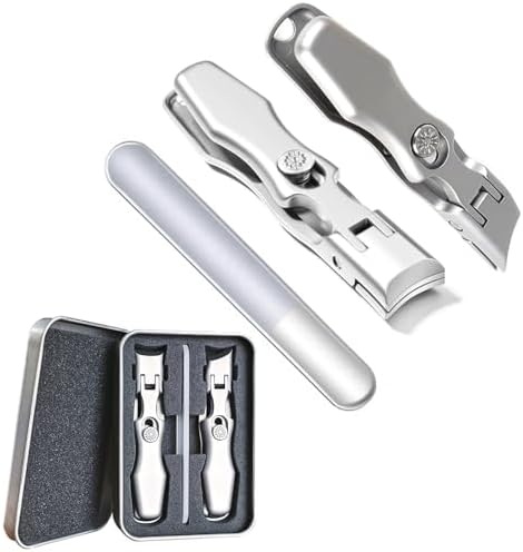 Portable Ultra Sharp Nail Clippers, Shirem Nail Clipper, Cumuul Toenail Clippers for Seniors Thick Toenails, Cumuul Nail Clipper, Ultra Sharp Nail Clippers, German Nail Clippers (SilverA+B)