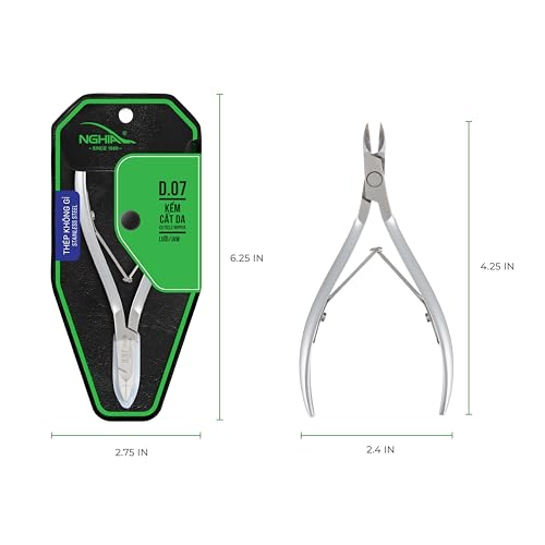 NGHIA Cuticle Nipper - D-07 JAW 16 | Stainless Steel | Durable and Sharp | Ergonomic Design | Grey Plated | Ideal for Salons and Home Use