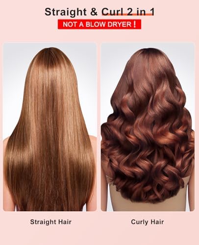 Nimmu Thermal Brush for Blowout Look, 1.5 inch Heated Round Brush, Curling Iron with 10 Temperature Control, Hot Styler Dual Voltage for Travel, Pink