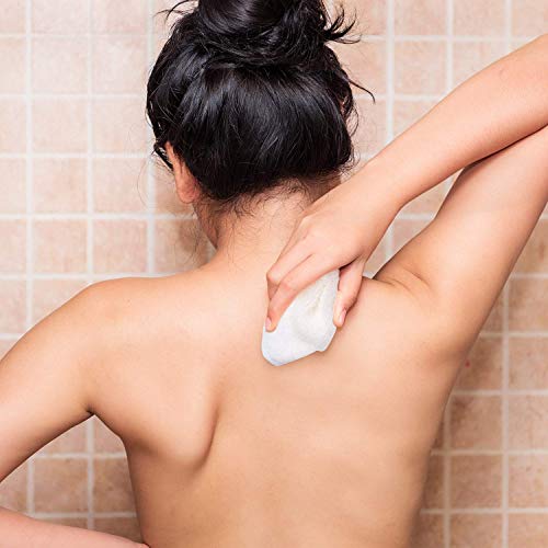 Tatuo 15 Packs Exfoliating Face Body Wash Cloths Towel Two Side Soft Weave Bath Cloth Exfoliating Scrubbing Massage Bath Towel for Women and Man(White Edge)