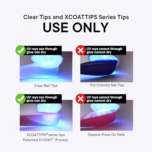 BTArtbox XCOATTIPS Builder Gel and Top Coat Set - 20g Solid Gel Glue with Portable Nail Lamp, No More French Tips Chipping, Long Lasting 30+Days French Protection Duo Nail Extension Tool