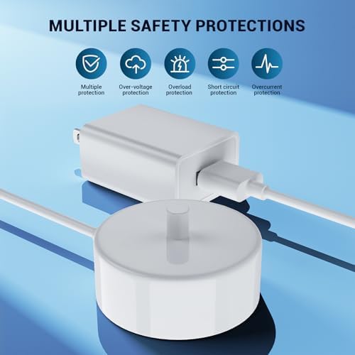 Electric Toothbrush Charger Base Waterproof Compatible with Philips Sonicare 5300 4100 3100 2100 1100 Series HX3681 HX3661 HX3641 Rechargeable Power Brush Replacement Battery USB Charging Stand- White