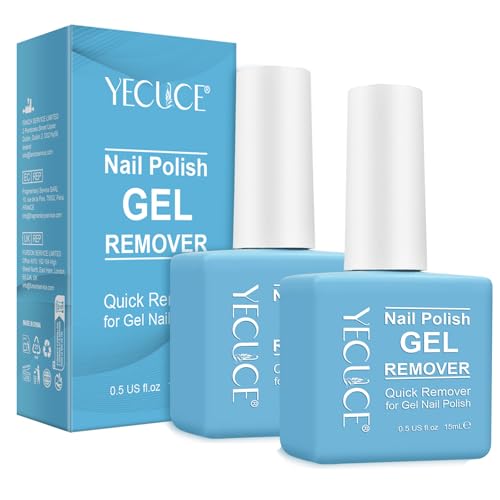 Gel Nail Polish Remover, (2PCS) Gel Polish Remover No Need for Foil, Soaking or Wrapping, Remove Nail Polish within 3-5 Minutes, No Hurt 0.5 Fl Oz