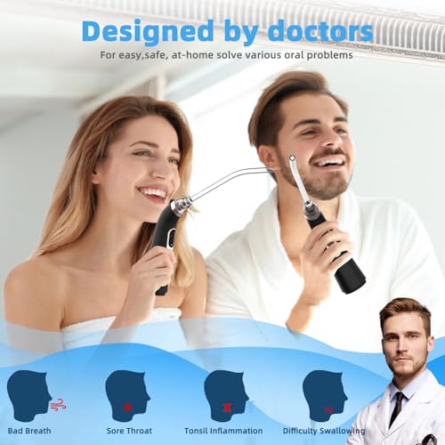 Voraiya Electronic Tonsil Stone Remover Vacuum, 10 in 1 Tonsil Removal Kit, 5 Modes Cleaner, Instant Suction Tool, Easy to Use, Fight Bad Breath, Mouth Cleaning Oral Care (Black)